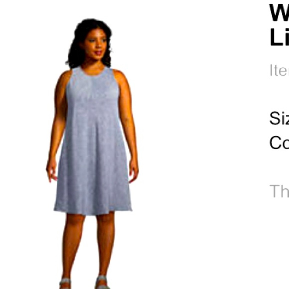 New Lands End Indigo Linen Swing Dress size 2X